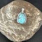 Navajo Blue Bisbee Turquoise Pendant | Sterling Silver | 1" | Authentic Native American Handmade | 17251