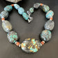 Men's Chunky Spiderweb Turquoise Necklace | Navajo Sterling Silver | Authentic Native American | 21" | 16236 Graduated