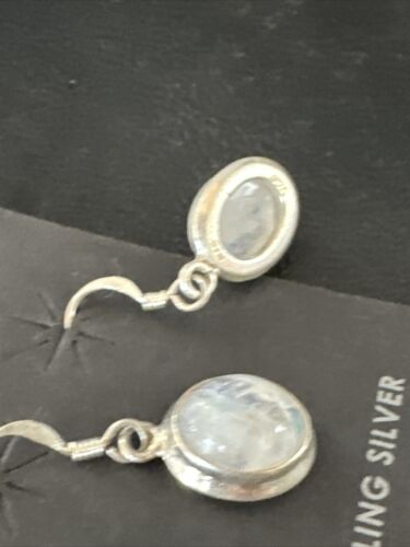 Navajo White Mother of Pearl Dangle Earrings | Sterling Silver | Authentic Native American Handmade | 15308