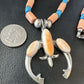 Navajo Pink Conch and Blue Turquoise Necklace | Sterling Silver Naja Pendant | Authentic Native American Handmade | 15147