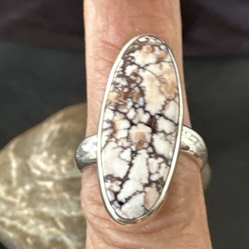 Men's and Women's Wild Horse Turquoise Ring | Navajo Sterling Silver | Sz 7 | 17358