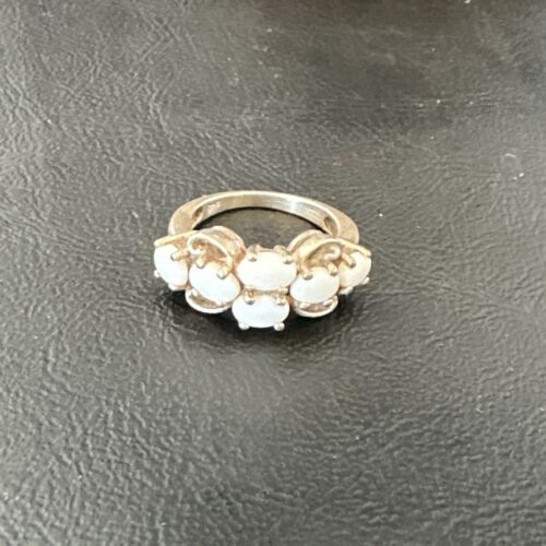 Navajo White Opal Multi-Stone Ring | Authentic Native American Sterling Silver | Multi-Stone | Sz 7 | 17157