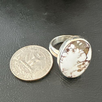Men's and Women's Wild Horse Turquoise Ring | Sterling Silver | Sz 7.5 | 17362