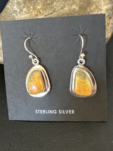 Navajo Bumblebee Jasper Earrings | Sterling Silver | Authentic Native American Handmade | 15831