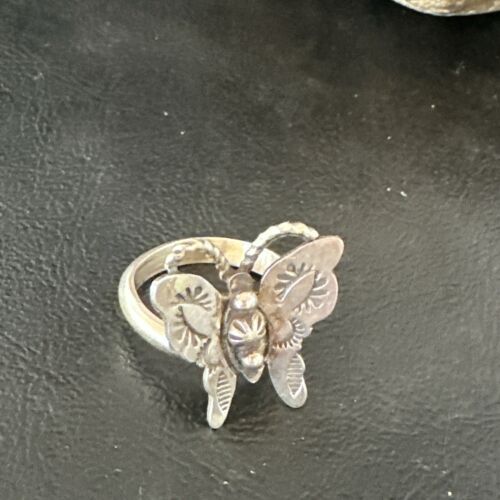 Navajo Sterling Silver Butterfly Ring | Sz 8 | Authentic Native American Handmade | 16974