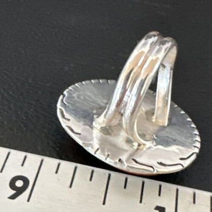 Women's Orange Spiny Oyster Ring | Navajo Sterling Silver | Sz 6.5 | Native American Handmade | 16031