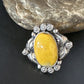 Navajo Yellow Bumble Bee Jasper Ring | Sterling Silver | Sz 10 | Authentic Native American Handmade | 14949