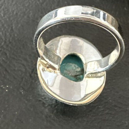 Navajo Blue Kingman Turquoise Ring | Sterling Silver | Sz 7 | Authentic Native American Handmade | 16592
