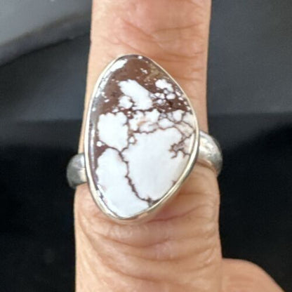 Men's & Women's Wild Horse Turquoise Ring | Navajo Sterling Silver | Sz 7 | Authentic Native American Handmade | 17287