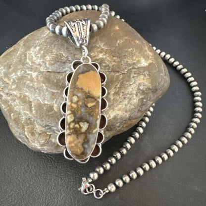 Navajo Wild Horse Necklace Pendant | Sterling Silver | Authentic Native American Handmade | 16989