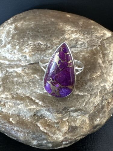 Southwestern Navajo Purple Mojave Turquoise Ring | Sterling Silver | Sz 10 | 15610