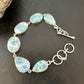 Navajo Blue Larimar Link Bracelet | Sterling Silver | 8" | Authentic Native American Handmade | 16074