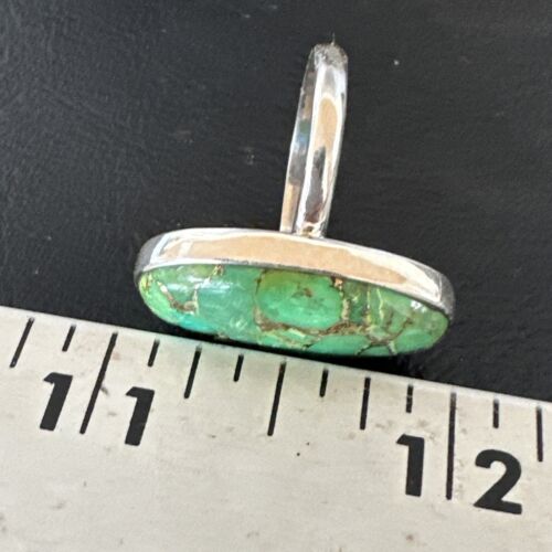 Navajo Green Mojave Turquoise Ring | Sterling Silver | Sz 7 | Authentic Native American Handmade | 15926