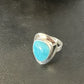 Navajo Sterling Silver Blue Kingman Turquoise Ring | Sz 8 | Authentic Native American Handmade | 17597