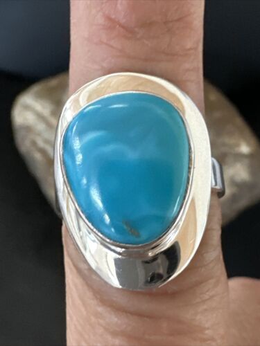 Sterling Silver Blue Kingman Turquoise Ring | Sz 7 | 17594 - Masha USA