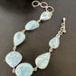 Navajo Blue Larimar Bracelet | Sterling Silver 7 Link | 8" | Authentic Native American Handmade | 16085