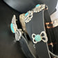 Men's Blue Kingman Turquoise Concho Belt | Sterling Silver Navajo Tufa | Authentic Native American Handmade | 16788