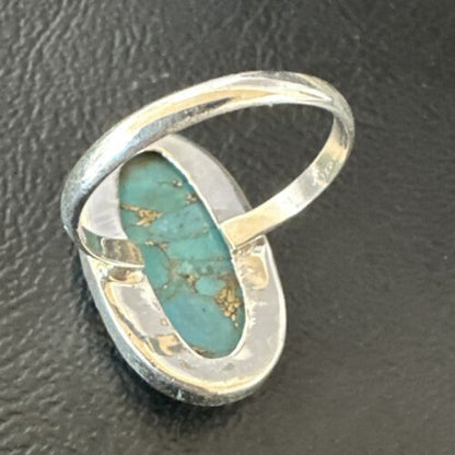 Navajo Blue Mojave Turquoise Ring | Sterling Silver | Sz 10 | Authentic Native American Handmade | 16053
