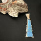 Blue Opal Inlay Pendant Necklace | Navajo Sterling Silver | Authentic Native American Jewelry | 18" | SF15673