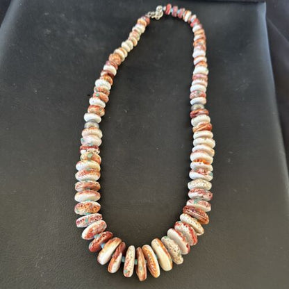 Navajo Blue Turquoise & Purple Spiny Oyster Bead Necklace | Sterling Silver | Authentic Native American | 23" | 17465