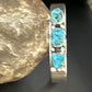 Navajo Blue Kingman Turquoise 3 Stone Cuff Bracelet | Sterling Silver | Authentic Native American Handmade | 15044