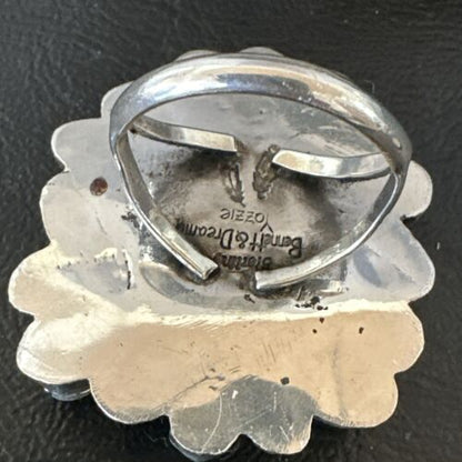 Navajo Kingman Turquoise Cluster Ring | Authentic Native American Sterling Silver | Multi-Stone | Sz 9.5 | 17422
