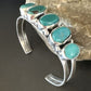 Women's Blue Turquoise 5-Stone Cuff Bracelet | Navajo Sterling Silver | Authentic Native American Jewelry | 16279