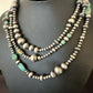 Navajo Pearls Royston Turquoise Necklace | Sterling Silver | Mixed Beads | 48" | 15990