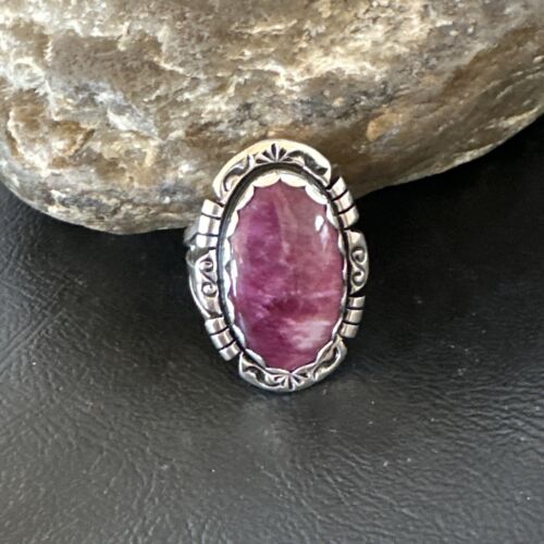 Navajo Purple Spiny Oyster Ring | Sterling Silver | Sz 10.5 | Authentic Native American Handmade | 16478