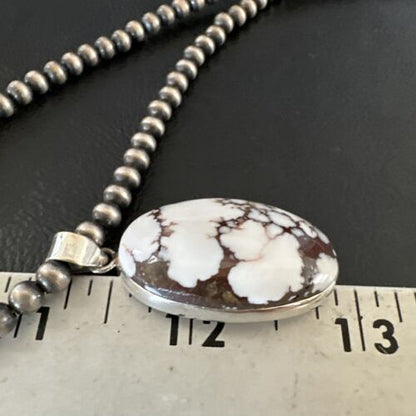 Navajo Wild Horse Necklace Pendant | Sterling Silver | Authentic Native American Handmade | 15719
