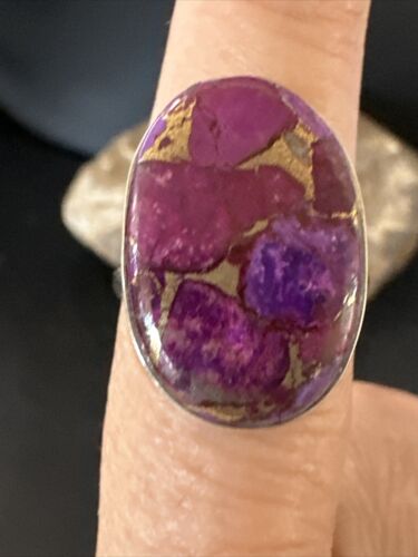 Navajo Purple Mojave Turquoise Ring | Sterling Silver | Sz 8 | Authentic Native American Handmade | 15604