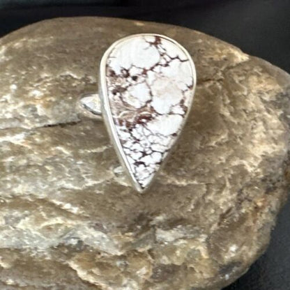 Men's & Women's Wild Horse Turquoise Ring | Navajo Sterling Silver | Sz 7 | Authentic Native American Handmade | 17357