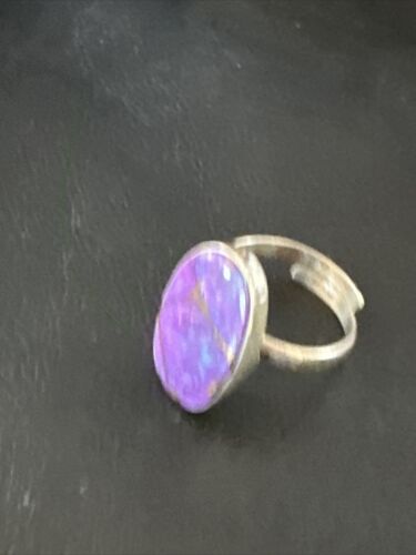 Adjustable Sterling Silver Purple Mojave Turquoise Ring | Sz 10 | 15612