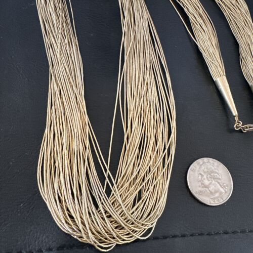 Gold Filled Heishi Tubes Necklace | 50 Strand | Liquid Sterling Silver | 30" | 17393