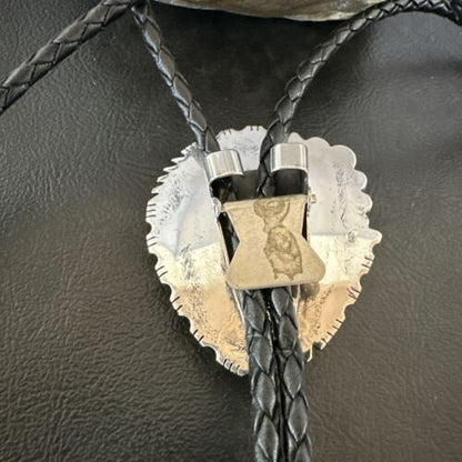Men's Blue Turquoise #8 Bolo Tie | Navajo Sterling Silver | Authentic Native American Handmade | 16811