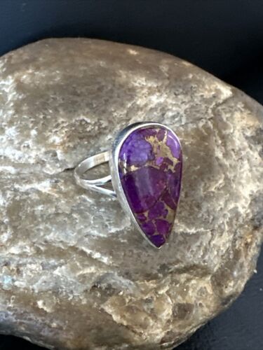Southwestern Navajo Purple Mojave Turquoise Ring | Sterling Silver | Sz 10 | 15610