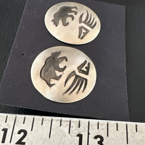 Authentic BearPaw Hopi Earrings | Sterling Silver | Native American Handmade | 16822