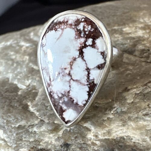 Men's & Women's Wild Horse Turquoise Ring | Navajo Sterling Silver | Sz 7 | Authentic Native American Handmade | 17284