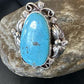 Men's Blue Kingman Turquoise Ring | Navajo Sterling Silver | Sz 10 | Authentic Native American Handmade | 15519