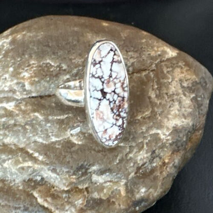 Men's and Women's Wild Horse Turquoise Ring | Navajo Sterling Silver | Sz 7 | 17358