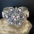 Navajo Pink Conch Cuff Bracelet | Sterling Silver | Authentic Native American Handmade | 16119