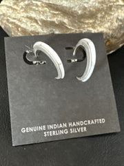 Navajo Pink Mother of Pearl Dangle Inlay Earrings | Sterling Silver | Authentic Native American Handmade | 15302