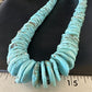 Navajo Blue Turquoise Graduated Pearls Necklace | Sterling Silver | Authentic Native American | 19" | 15497