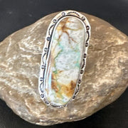 Navajo Ribbon Boulder Green Turquoise Ring | Sterling Silver | Sz 10 | 16270