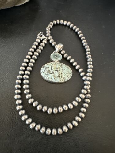 Women's Dry Creek Turquoise Topaz Pendant Necklace | Navajo Sterling Silver | Authentic Native American Handmade | 16439
