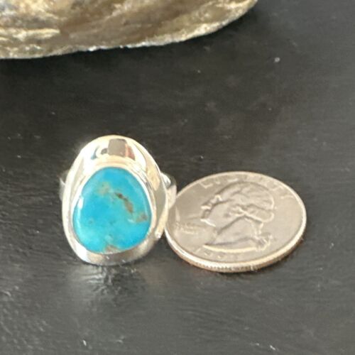 Navajo Blue Kingman Turquoise Ring | Sterling Silver | Sz 7 | Authentic Native American Handmade | 16592