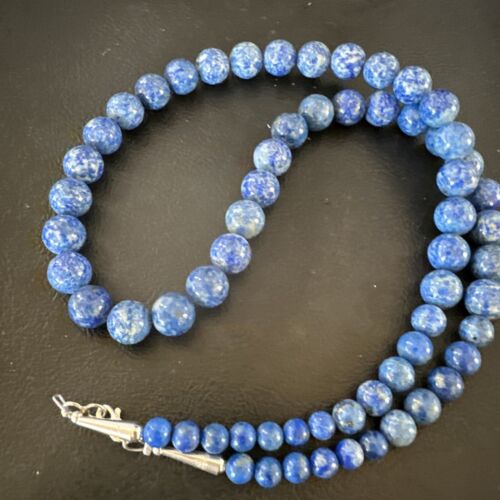 Navajo Blue Denim Lapis Graduated Necklace | Sterling Silver | Authentic Native American | 23" | 16549