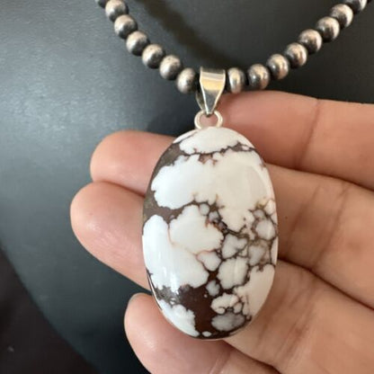 Navajo Wild Horse Necklace Pendant | Sterling Silver | Authentic Native American Handmade | 15719