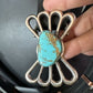 Men's Blue Kingman Turquoise Concho Belt | Sterling Silver Navajo Tufa | Authentic Native American Handmade | 16788