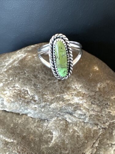 Navajo Green Gaspeite Ring | Sterling Silver | Sz 6.5 | Authentic Native American Handmade | 16402